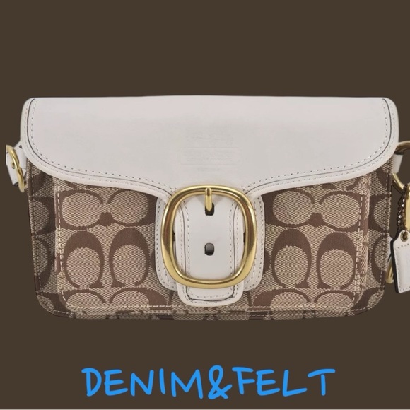 COACH Brown/White Monogram Canvas/Leather Signature Shoulder/Cross Body Bag 👜👜 - Picture 2 of 16